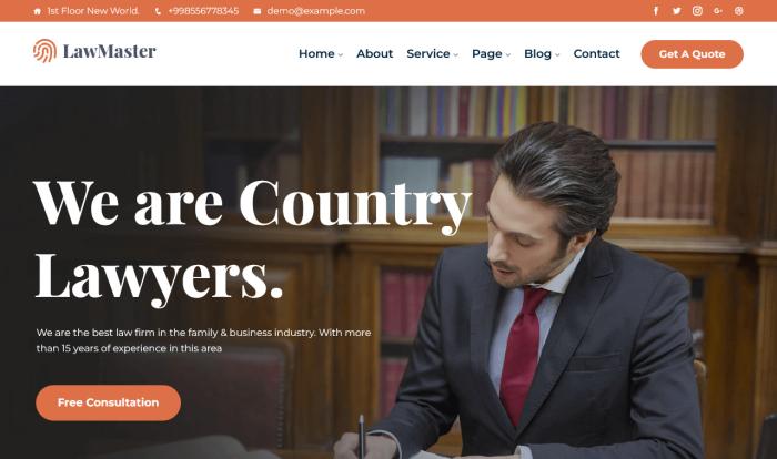 专业法律服务团队展示网站模板