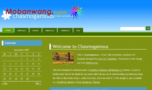 绿色植物研究BLOG网页模板