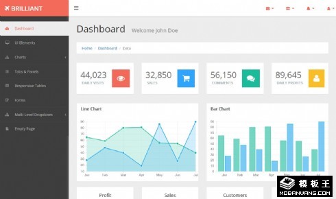 交互数据统计分析响应式网页模板