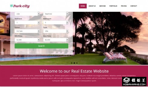 城市花园房产响应式网页模板