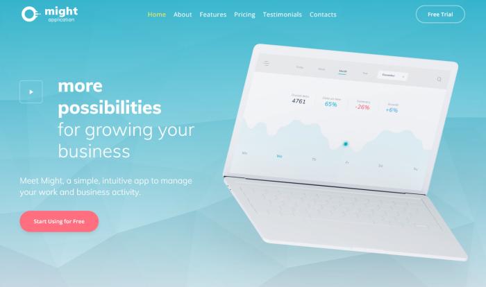 高效企业SaaS应用单页模板