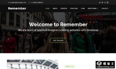 业务展示企业动态响应式网页模板