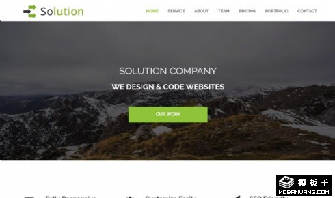 解决方案项目服务展示响应式网页模板