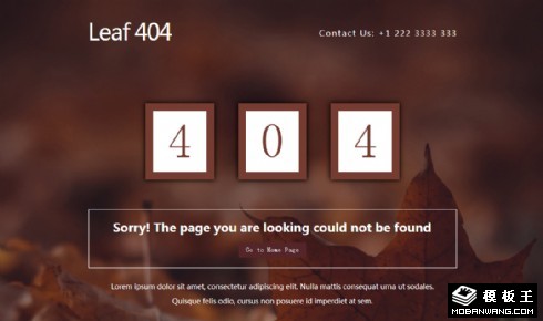 枯黄落叶404错误页面模板