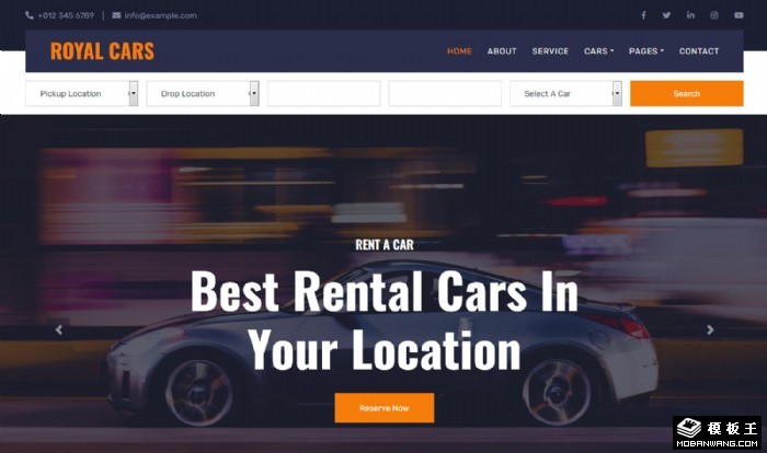 租车车型查询平台网页模板
