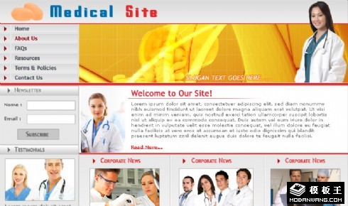 生物医学研究网页模板