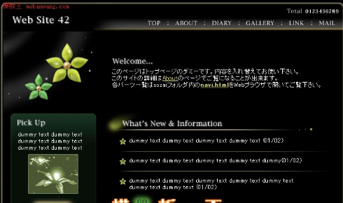 日本黑色个人主页模板