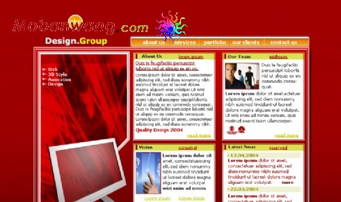 红色设计工作室网页模板