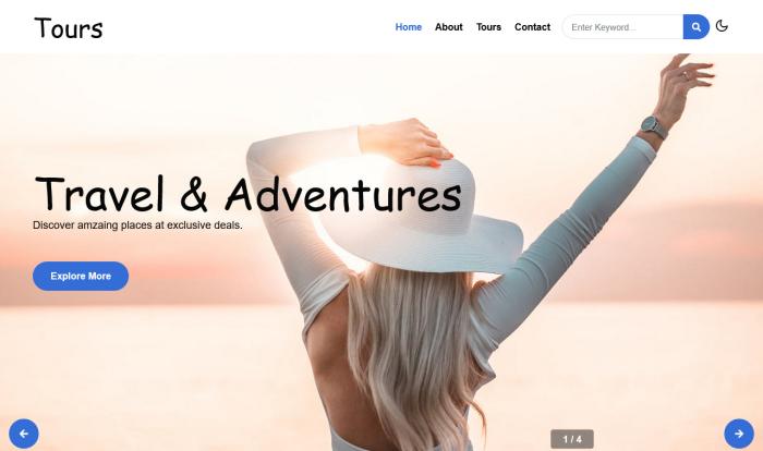 旅行旅程攻略服务网站模板