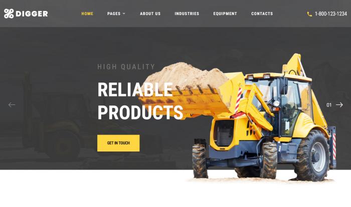 重型机械制造巨头网站模板