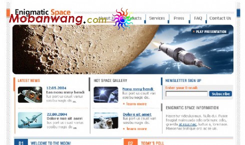 宇宙探索爱好者网页模板