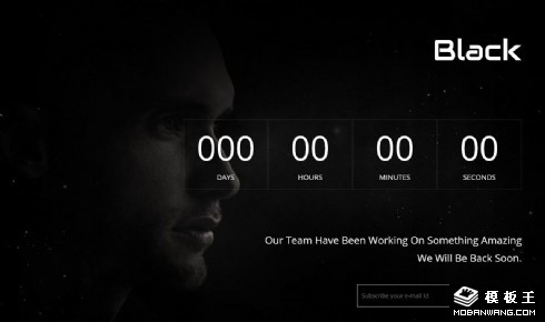 黑色倒计时响应式网页模板