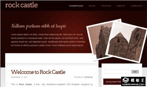 暗红古堡信息网页模板