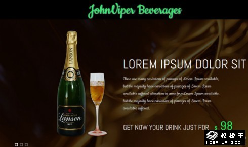 酒类品牌滚动介绍响应式网页模板