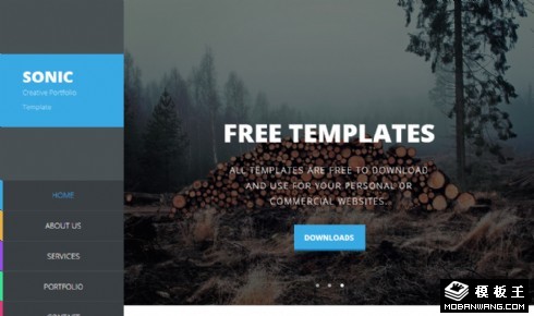 创意二列信息动态响应式网页模板