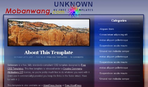 梦幻蓝天沙漠BLOG网页模板