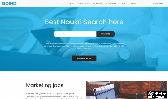 求职搜索机构平台网页模板