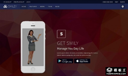 创意APP介绍响应式网页模板