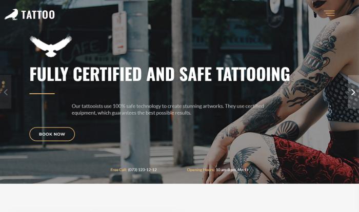 纹身艺术沙龙单页模板