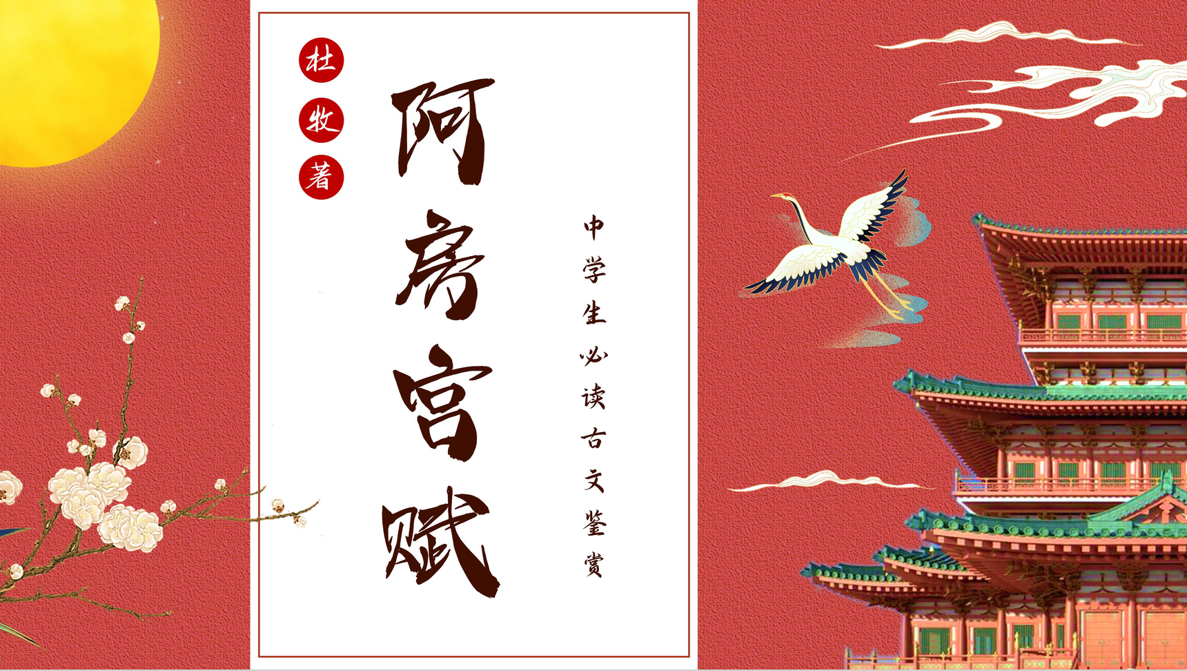 唐代文学家杜牧《阿房宫赋》文章导读鉴赏PPT模板