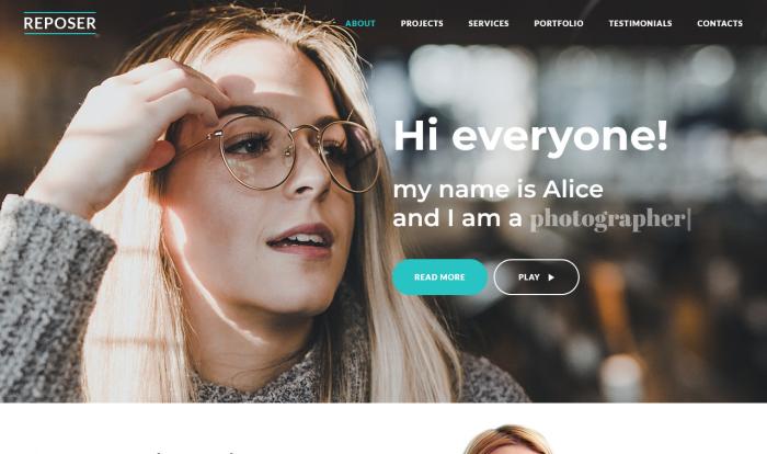 创意设计师摄影师专属单页模板