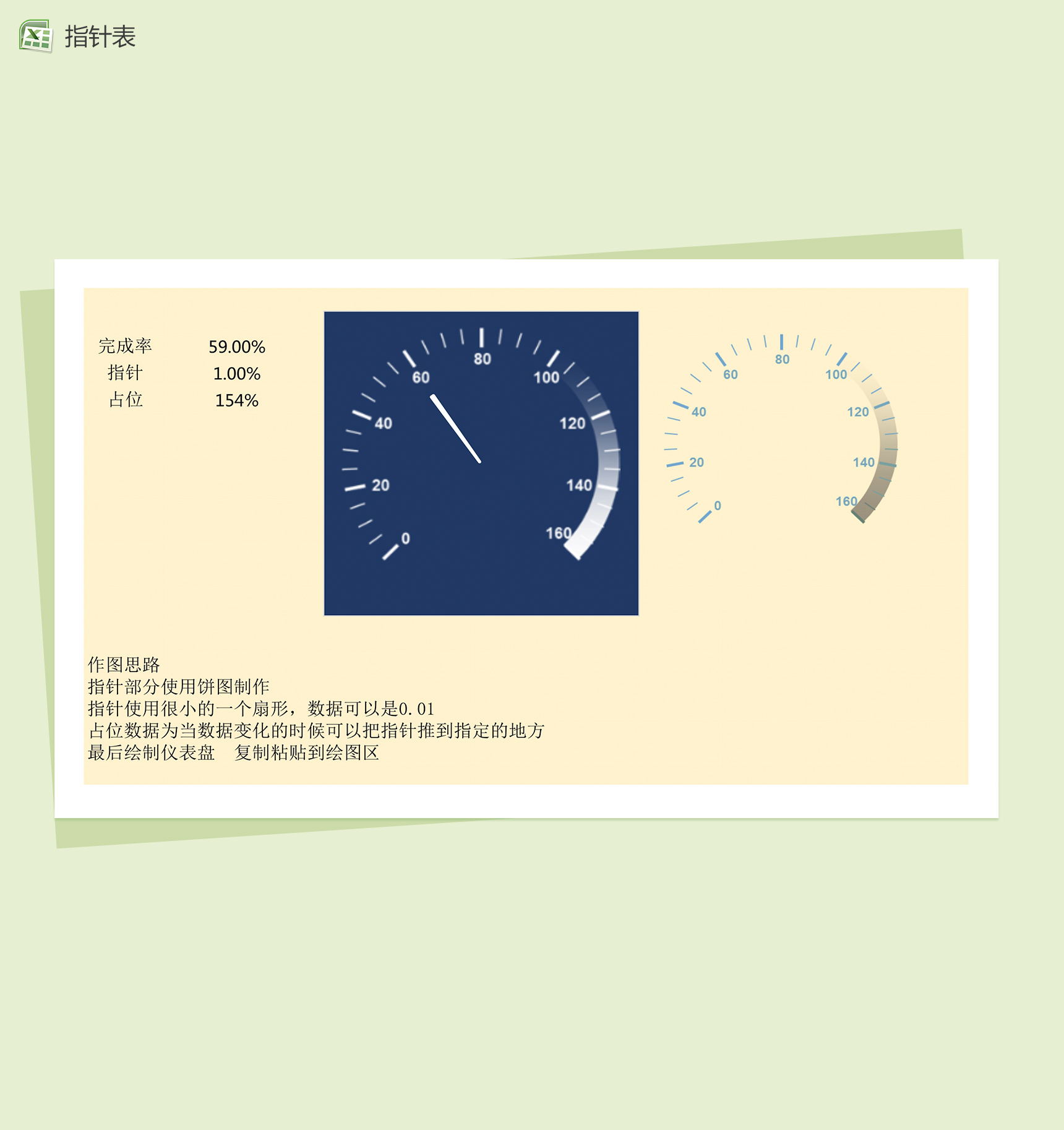 简约指针饼图制作excel模板