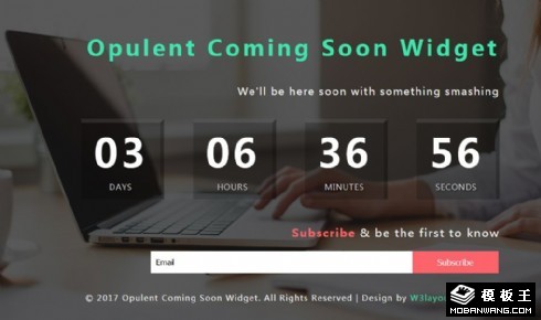 工作上线倒计时响应式网页模板