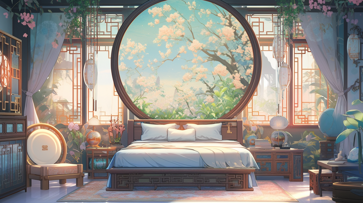 AI绘画仙侠古风背景图片