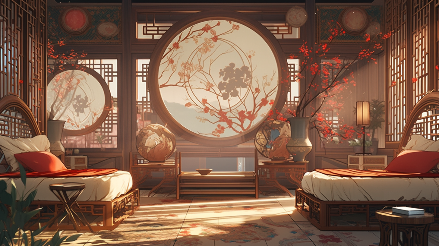 AI绘画仙侠古风背景图片