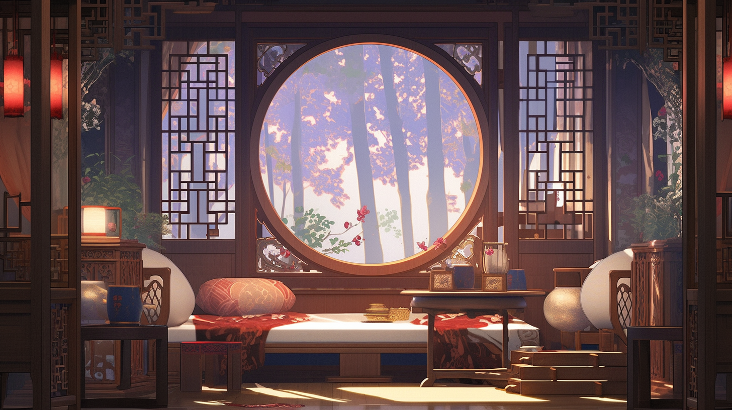 AI绘画仙侠古风背景图片