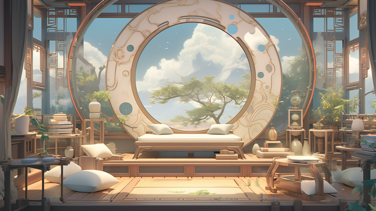 AI绘画仙侠古风背景图片