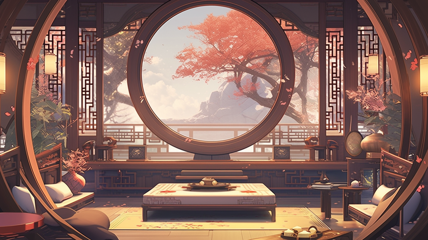 AI绘画仙侠古风背景图片