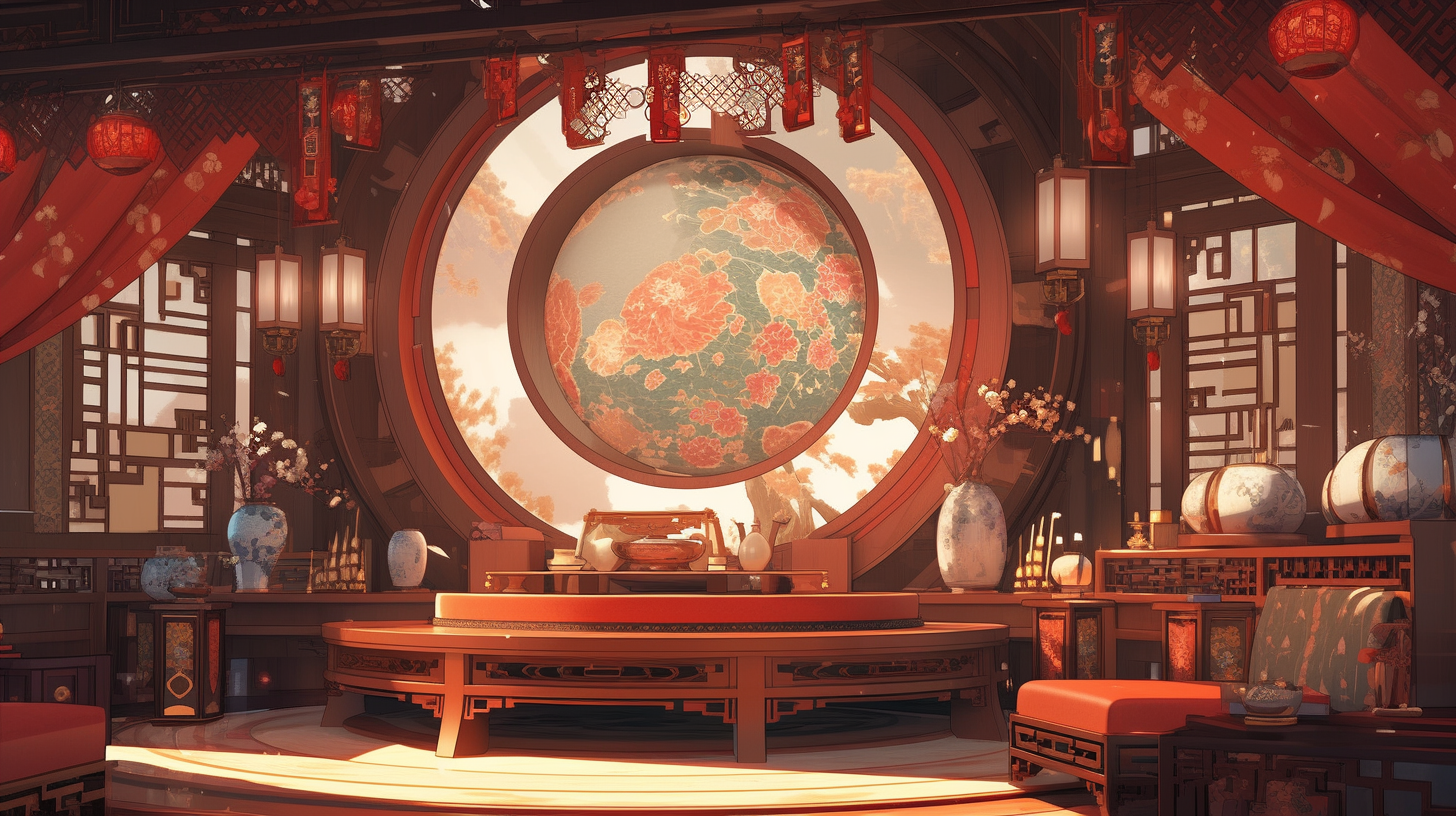 AI绘画仙侠古风背景图片