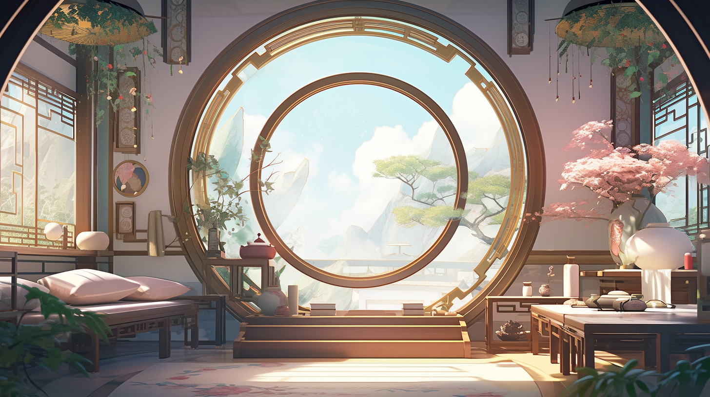 AI生成仙侠古风背景图片免费下载