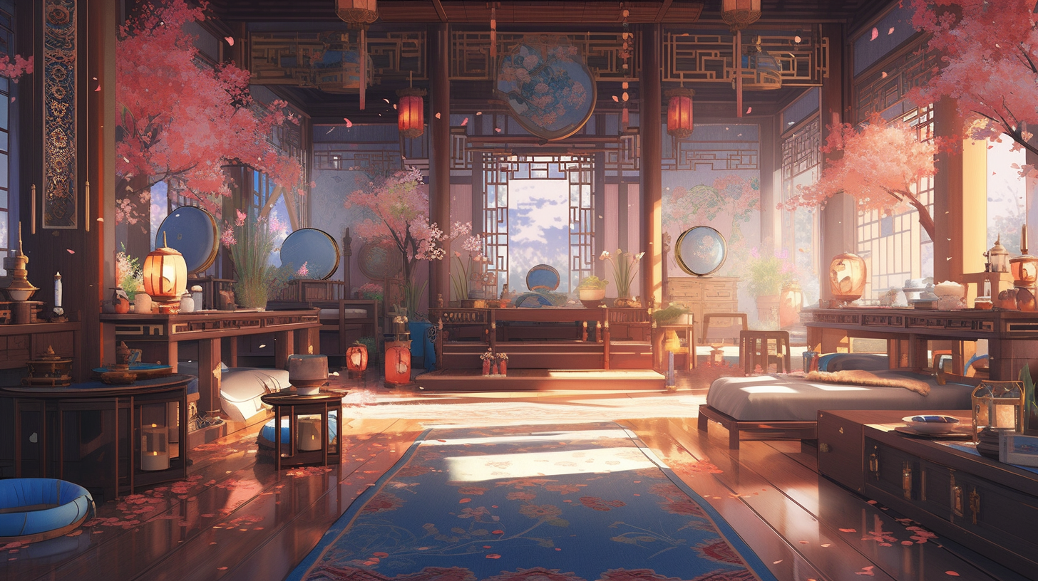 AI绘画仙侠古风背景图片