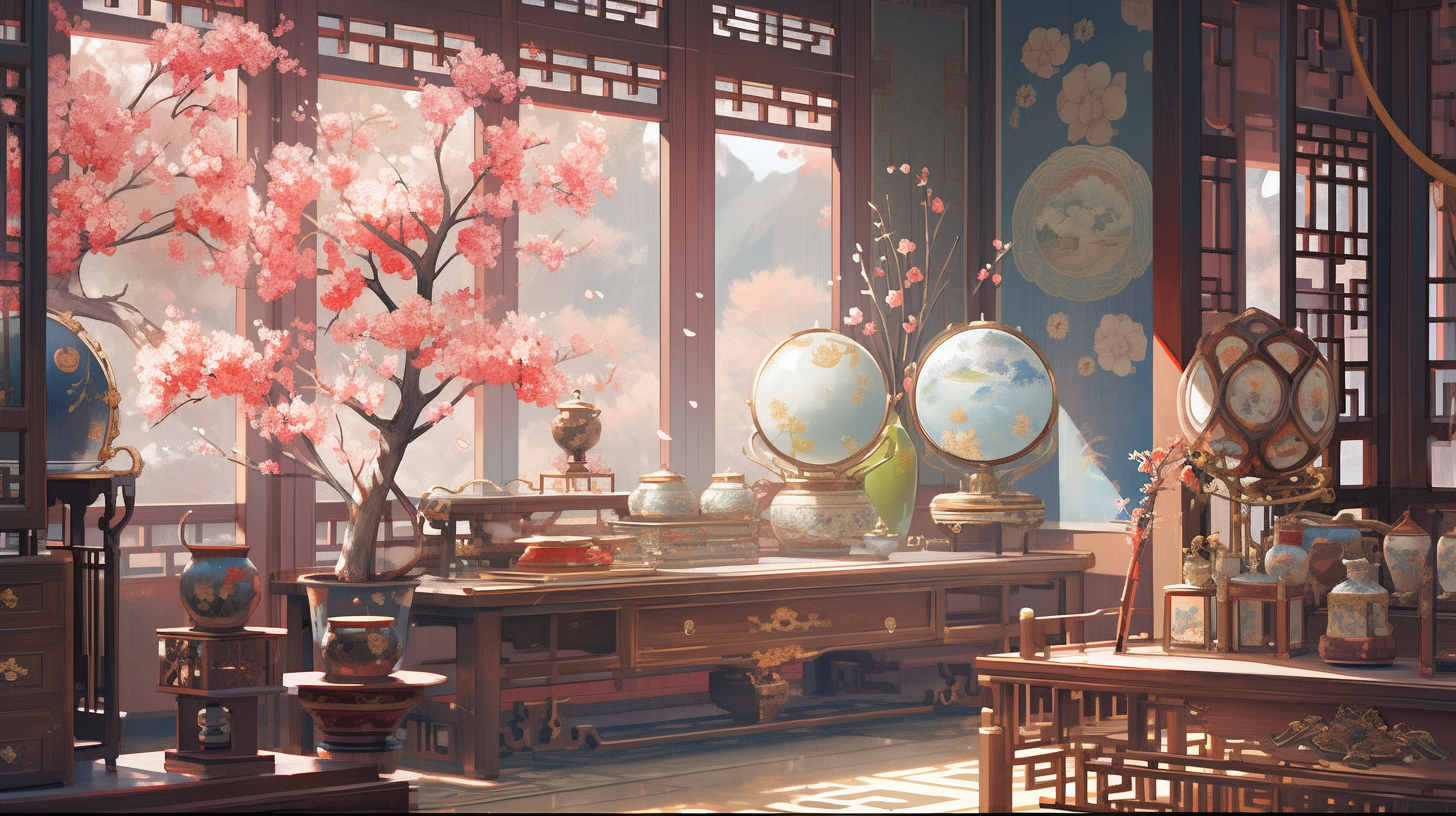 AI生成仙侠古风背景图片免费下载