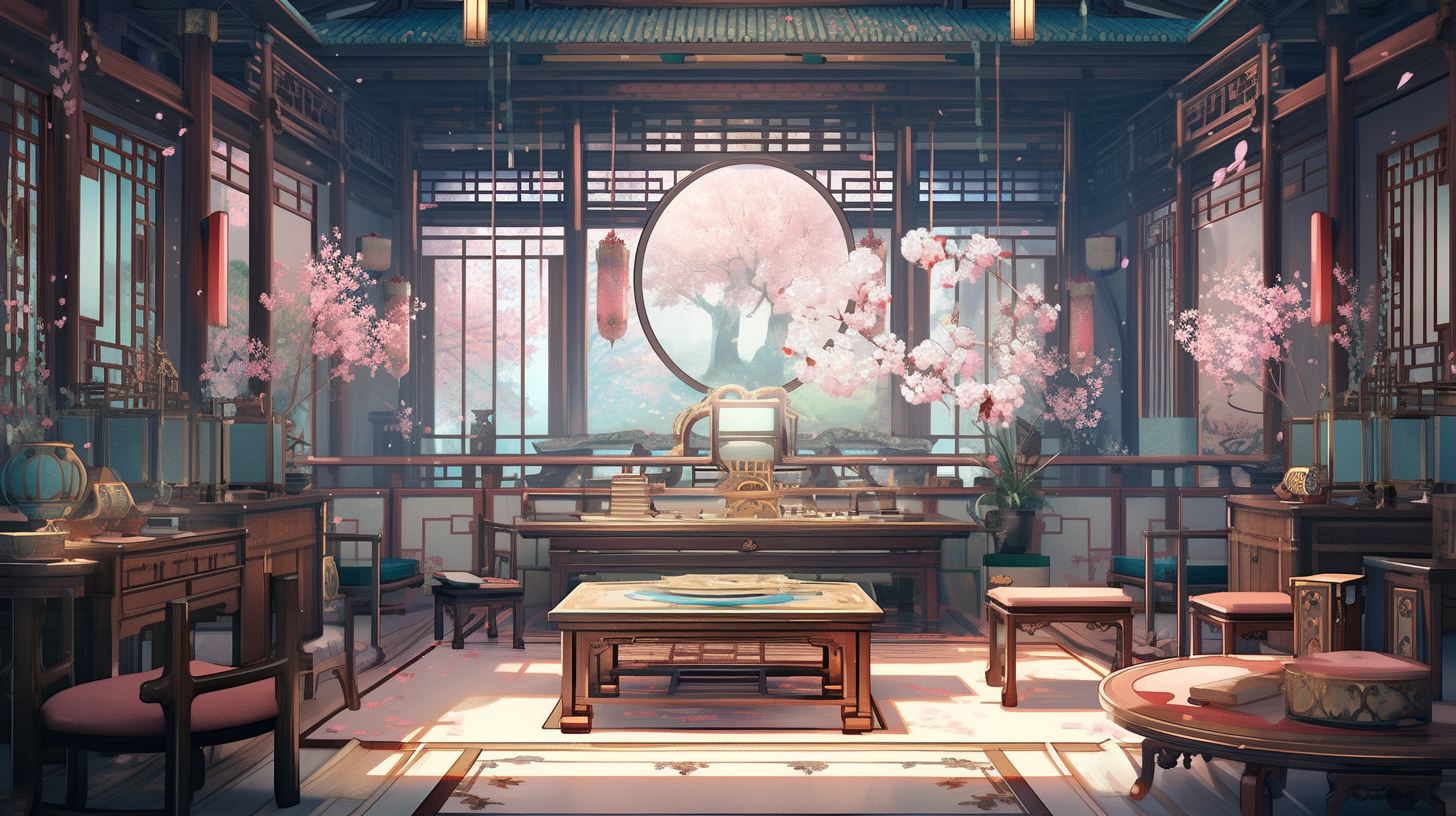 AI绘画仙侠古风背景图片