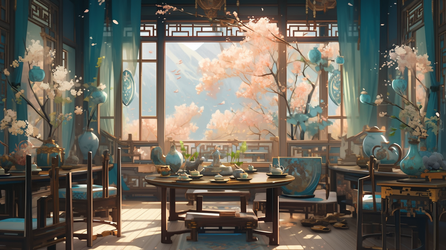 AI绘画仙侠古风背景图片