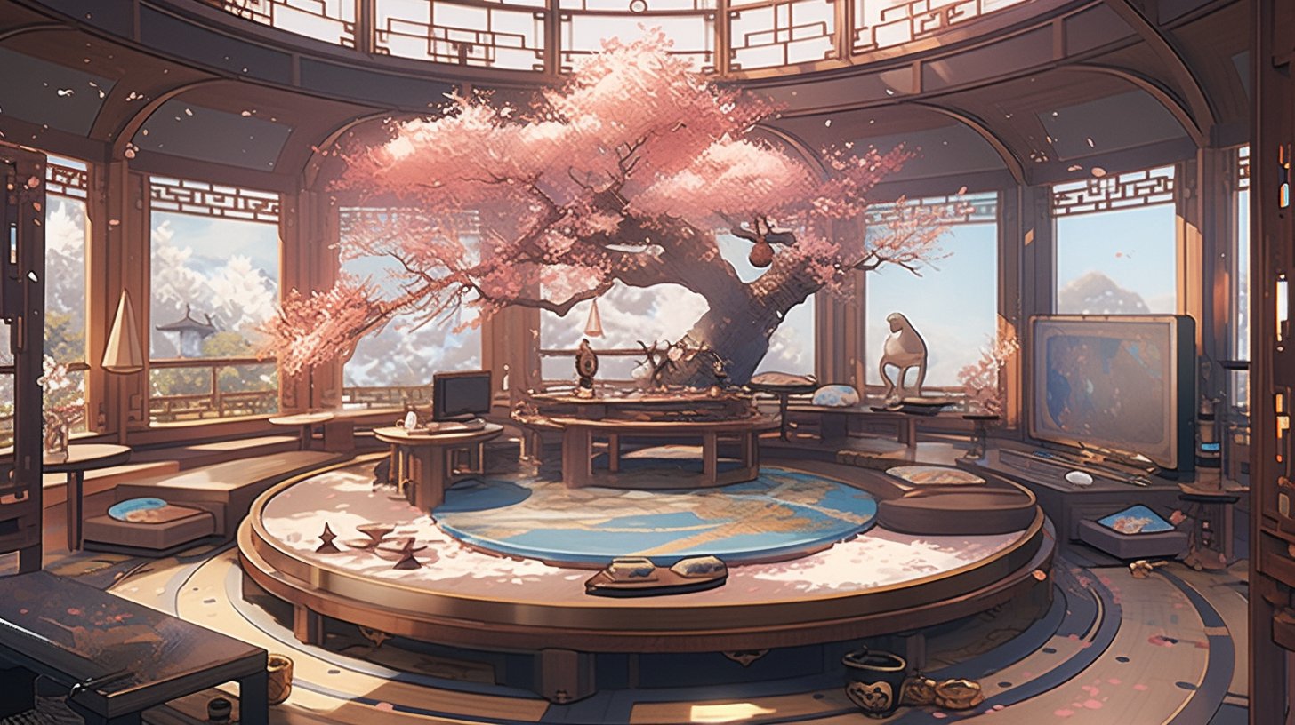 AI绘画仙侠古风背景图片