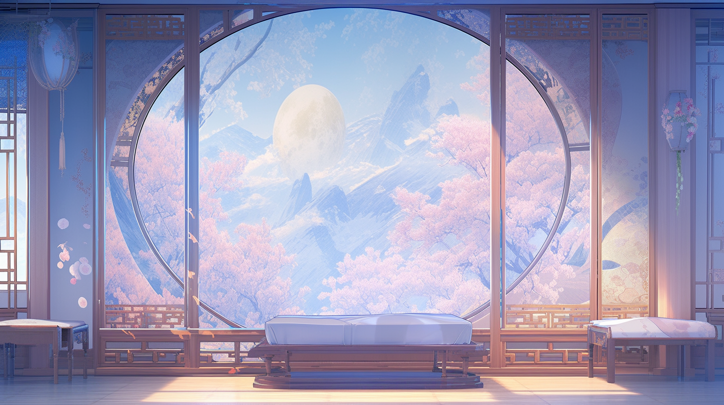 AI绘画仙侠古风背景图片