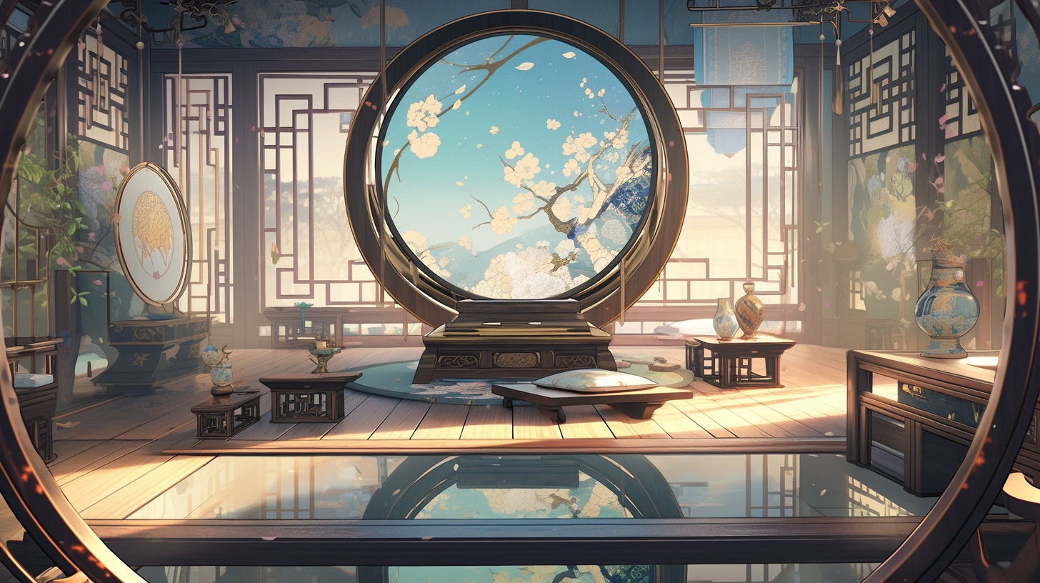 AI绘画仙侠古风背景图片