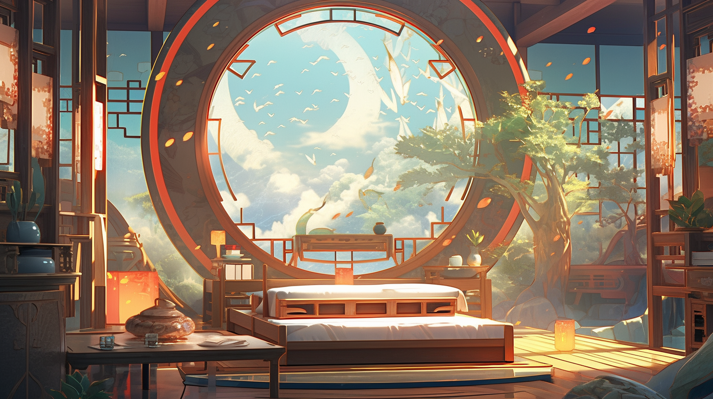 AI生成仙侠古风背景图片免费下载