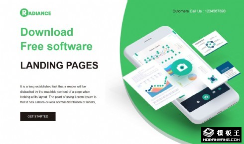 绿色数据APP展示响应式网页模板