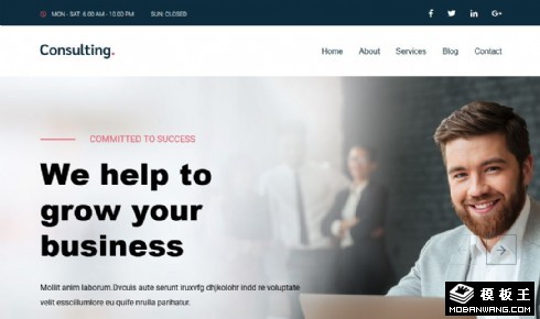 业务发展咨询响应式网页模板