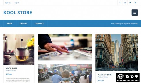 简洁产品展示网店响应式网页模板