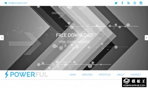 简洁蓝色产品响应式网页模板