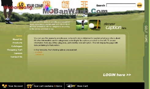 欧美高尔夫球运动网站模板