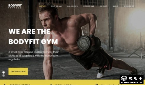 健身房器械团队展示响应式网站模板