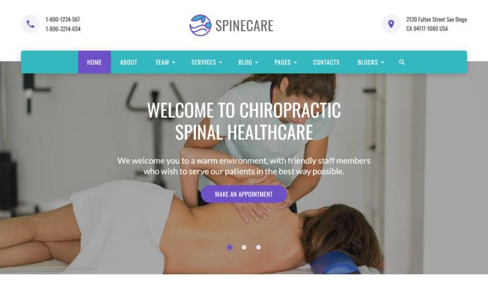 脊柱健康护理中心网站模板