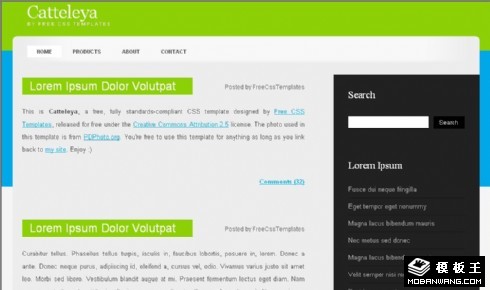 绿色标题导航BLOG网页模板